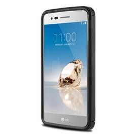 J&D Case Compatible for LG Aristo/LG Phoenix 3 / LG K8 2017 / LG Fortune Case, Heavy Duty Dual Layer Hybrid Shock Proof Protective Rugged Bumper Case for LG Aristo, LG Phoenix 3 Case, Black