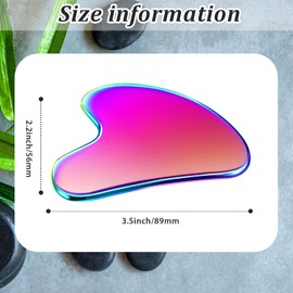 Nuanchu Nuanchu Stainless Steel Gua Sha Facial Tools Guasha for Face Metal Gua Sha Tighten Skin Massage Guasha Beauty Tool for Body Eyes Neck Massager with Travel Pouch Skin Care Gifts (Rainbow Color)