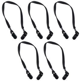 napkery with Alligator Clip 5PCS Black Fishing Hats Dacron Silverfoot Hat Straps Lanyard Strap Sailing Hat Clip Hat
