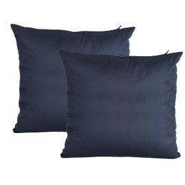 DiseLio 2 Pieces Cotton Cushion Covers 40 x 40 cm, Blue, Made in Spain, Decorative Pillows, Plain for Home Decoration (L-C-40 x 40-Blue)