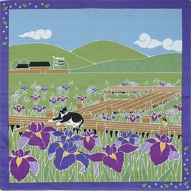 Maeda Dyeing Ladle Walk, Small Furoshiki "Iris