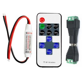 Taikuwu LED Strip Controller, LED Strip Dimmer, DC 5V-24V, 12A, RF Wireless Remote Control, for SMD 5050 3528 2835 5630 LED Strip