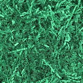 Worlds 8OZ Crinkle Cut Paper Shred Filler for Gift Wrapping, Birthday,Weddings, Gift Box Basket Filler Decor,Green