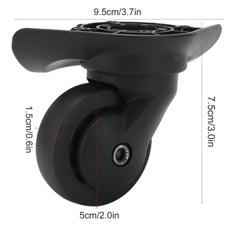 Alomejor 1 Pair Luggage Wheels Replacement A52 Mute Swivel Wheels