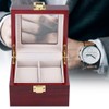 Wooden 2 Grid Watch Display Box Transparent Window Watch Storage