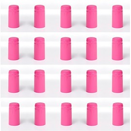 GLOSSY HOT PINK SHRINK CAPSULES 32 HEAT SHRINK CAPS FOR ALL STANDARD WINE BOTTLES 30X60 WITH PULL TAB