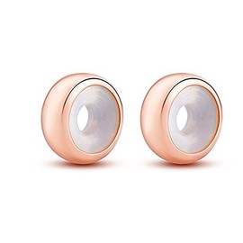 ARTCHARM Rose Gold 2pcs Rubber Charm Stopper Spacer Bead 925 Sterling Silver for Charm Bracelets