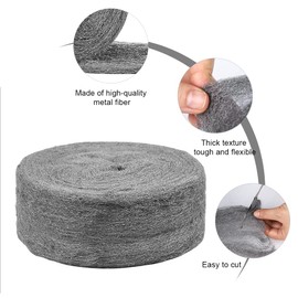 DASIAUTOEM 20 m Steel Wool Against Mice, 0000 Steel Wool Against Rats Fine Against Rodents Steel Wool for Holes and Wall Cracks of Home, Ventilation Grille Garage Garden and for Cleaning and Polishing