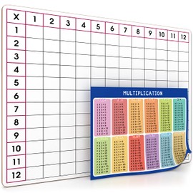 SCRIBBLEDO 11" x 14" Dry Erase Multiplication Chart Whiteboard Double Sided Multiplication Table White Board for Homeschool Classroom Kids Students Math Manipulative Lapboard Game