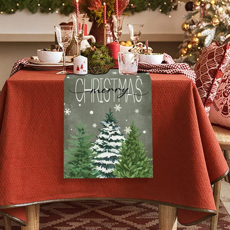 JOTOM Christmas Table Runner Rectangle Table Cloth and Runners Winter