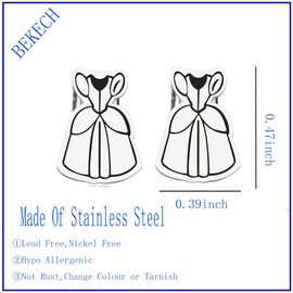 BEKECH Cinderella Princess Dress Themed Stud Earring Fairy Tale Princess Gift Fairy Tale Fans Jewelry for Cinderella Princess Lover Gift