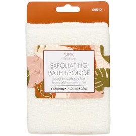 CALA - esponja de baño exfoliante, rectangular (color crema)