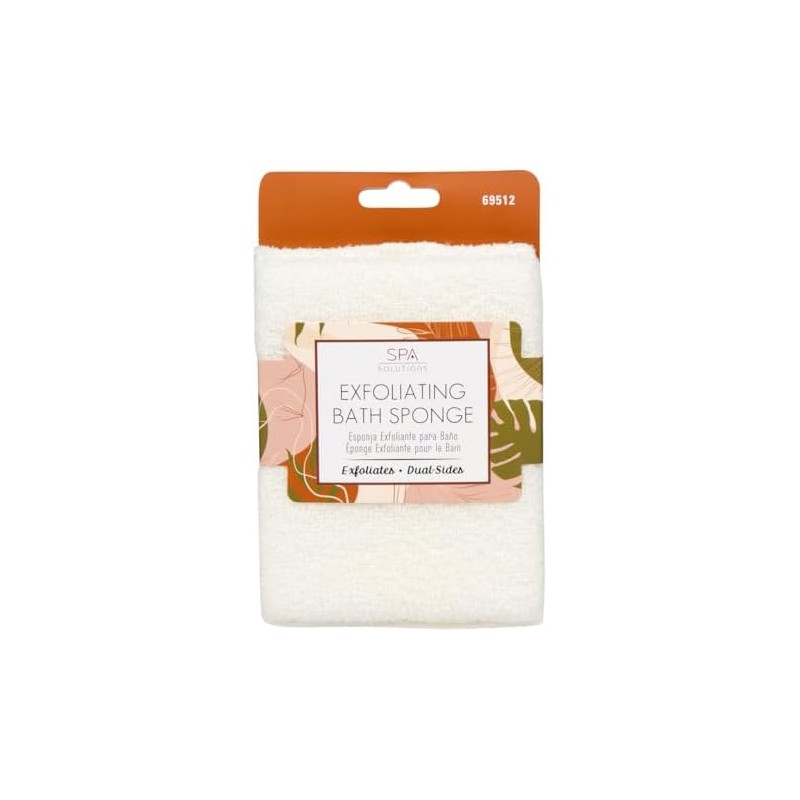 CALA - esponja de baño exfoliante, rectangular (color crema)