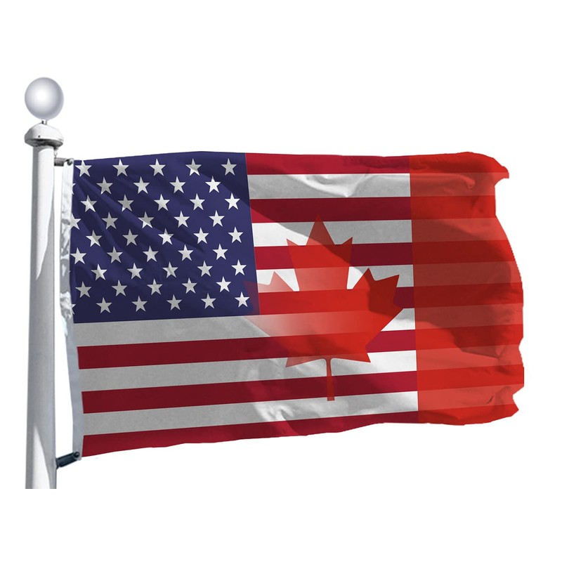 Canada& America Friendship Flag 3 X 5 Ft -Silk Canvas