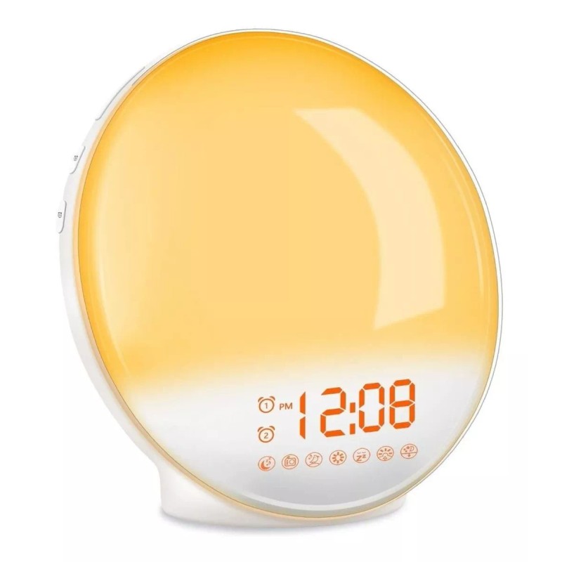 Fralugio Reloj Despertador Inteligente Lámpara De Mesa Con Radio Fm
