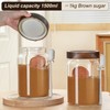 Wissy&Konny Brown Sugar Container 2PACK,Airtight 50 Oz/1.5L Glass Jar with