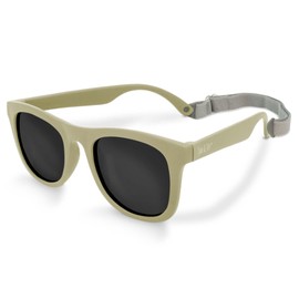 JAN & JUL Baby Boy UV400 Sunglasses with Strap (Olive Khaki, S: 6 Months-2 Years)
