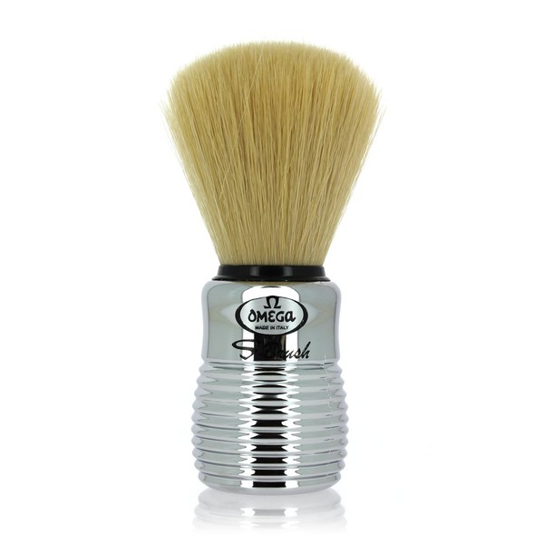 Omega S-Brush Synthetic Shaving Brush Silver 10081