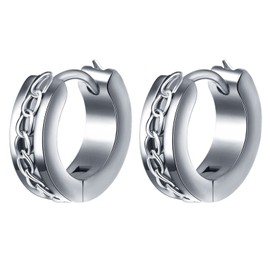 feilok Mens Earrings Silver Stainless Steel Earrings Plugs Screw Studs Earrings Punk Dangle Fashion Earrings Silver Earrings for Men Women