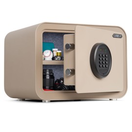 ISLANDSAFE Home Safe Box, Digital Small Personal Safes, caja fuerte, Security Money Closet Electronic Lock Box with Keypad for Pistol Cash Jewelry, Document, Hotel, Dorm, Office (1.0cuft Sand)