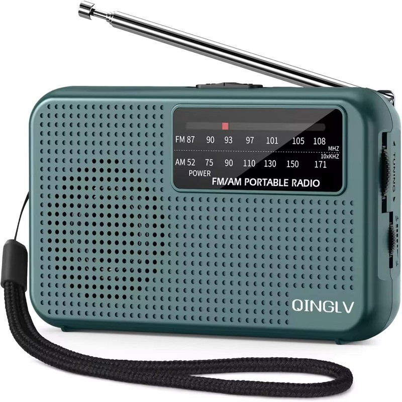 Portable Pocket AM/FM Radio with Telescopic Antenna, 3.5mm Headphone Jack