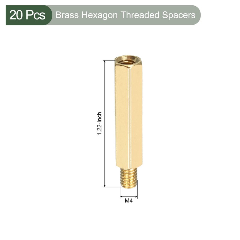 YOKIVE Pack of 20 Brass Hexagonal Thread Spacers Hexagonal Spacers