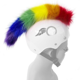 Lecherri Mohawk suave arco iris para decoración de cascos, accesorios de casco 1 pieza para motocicleta, bicicleta, casco de esquí, diseño reutilizable (casco no incluido)