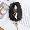 SystemsEleven Mens Ladies Black Real Leather Coin Pouch Wallet Zipper