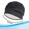Polyester Latex Lined Pleated Women’s Swim Bathing Turban - Navy