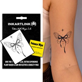 INKARTLINK Semi Permanent Tattoos, Temporary Tattoos for Girls, Party Tattoos, Waterproof, Natural and Realistic, Cruelty-free, Easy to Apply (Bow)