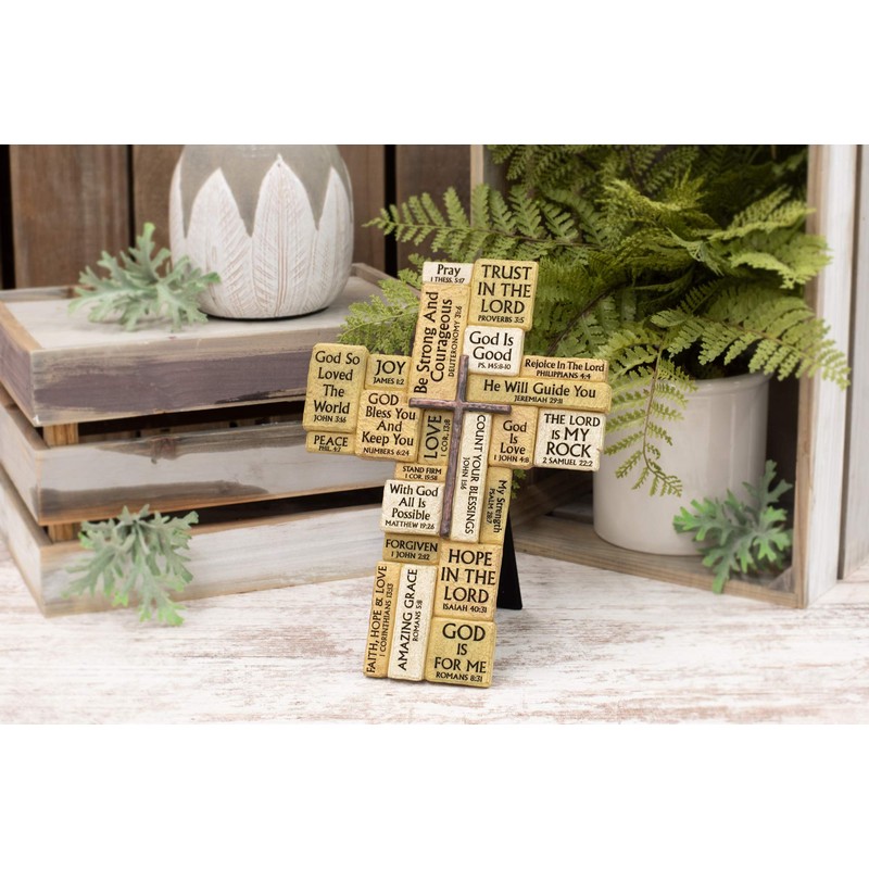 Lighthouse Christian Products Strength in God Scripture Stones Hammered Copper