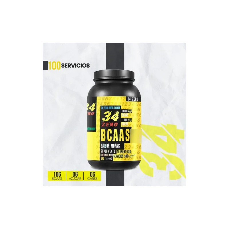Aminoacido Bcaas 34 Zero 1kg 100 Servicios Varios Sabores