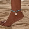 TseenYi Boho Cowrie Shell Anklet Blue String Rope Anklet Bracelet