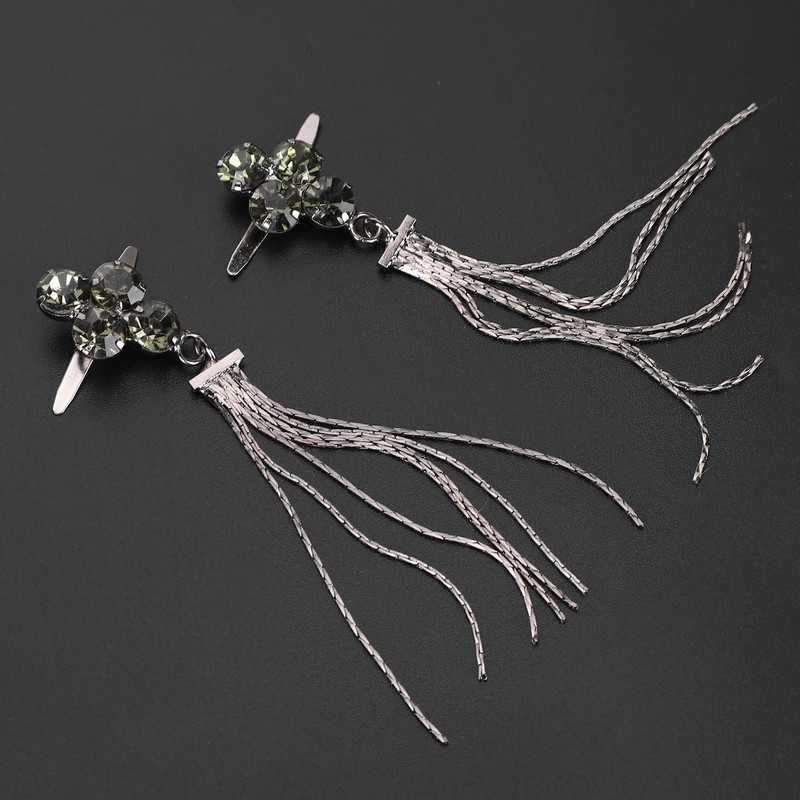4Pcs Shoe Clips 4 Diamond Tassel Claw Chain Women's Boots