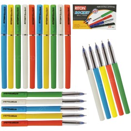 RITON Rocket 20 x 0.6mm Fine Tip BLUE Ball Pens Soft Smooth Biro Ballpoint Pens