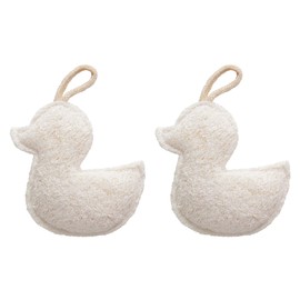 Travel Loofah Sponge for Women & Men, Natural Shower Exfoliating Body Scrubber for Deep Clean, Quick-Drying, Lightweight Travel Sponge, Rich Lather (2 Pack)