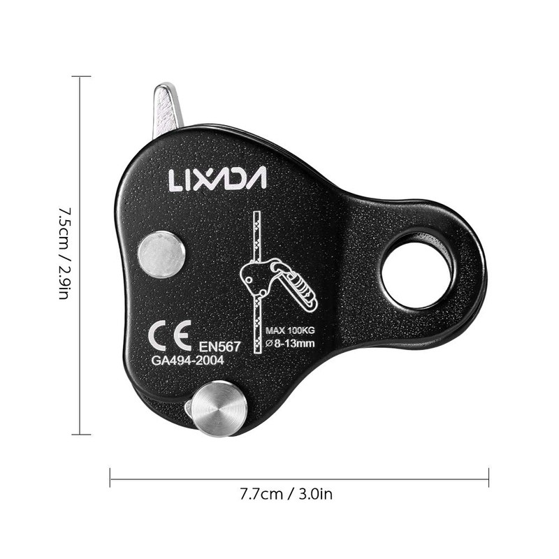Lixada Rock Climbing Ascender Ultralight Fall Arrest Protection Belay Device