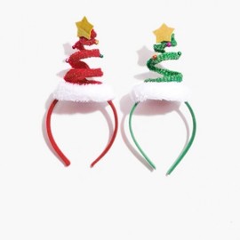 Cute Christmas Character Headband with Bell, Star, and Tree for Party Fun One Size/Option No.1 10ea