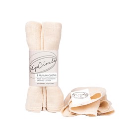 UPCIRCLE Organic Muslin Cloths (2pcs) Certified Organic – Removes Make Up - Double-Layered and Eco Friendly - for All Skin Types