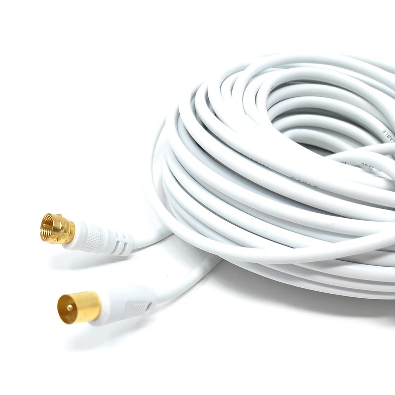 DRUT 20m RF TV Aerial Male to F Type Connector