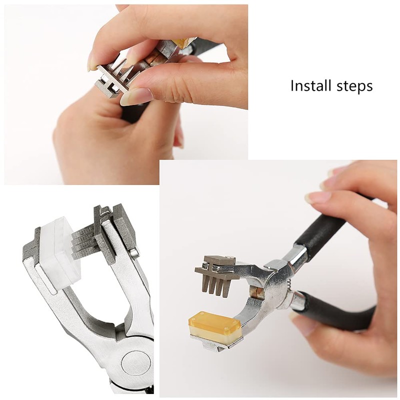 Stitching Hole Punch BUTUZE,4mm Silent Leather Hand Pliers with Leather