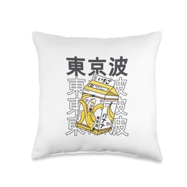 TOKYO WAVES Japanese Banana Milk Carton Kawaii Aesthetic Anime Throw Pillow, 16x16, Multicolor