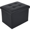 LotFancy Small Storage Ottoman, Black Foot Rest Stool, 17x13x13 inch,