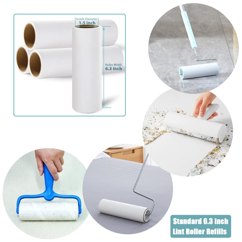 6.3 inch Large Lint Roller Refills for Pet Hair Extra