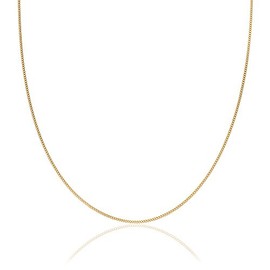 2mm 18K gold plated on solid sterling silver 925 Italian diamond cut FLAT CURB link chain necklace bracelet anklet with spring ring clasp - inch 20"/50cm