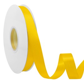 Ribreeze 5/8 inch Yellow Satin Ribbon 50 Yards for Gift Wrapping Weddings DIY Floral Decor Sewing & More