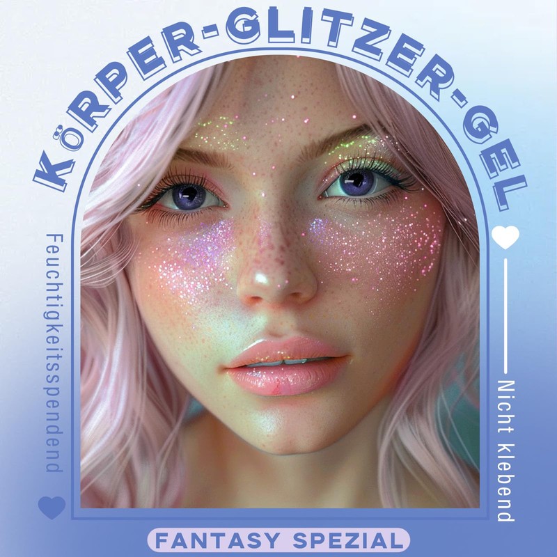Noerrors Roll-on Holographic Körperglitzer-Gel für Körper Gesicht Haar, Funkelnde Chamäleon