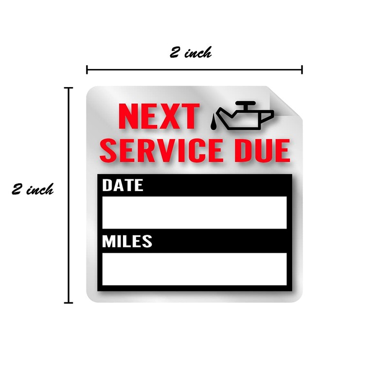 Oil Change Reminder Stickers / 250 Clear Window Automotive Mechanic