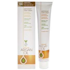 One N' Only Permanent Hair Color - Permanent Hair Dye Made with Argan Oil - Delivers Rich, Accurate Tones with Gray Coverage - Improves Moisture & Elasticity - 10A Lightest Ash Blonde (3 oz)