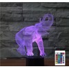 SUPERRUIDALONG 3D Lamp Elephant Night Light Remote Control Power Touch
